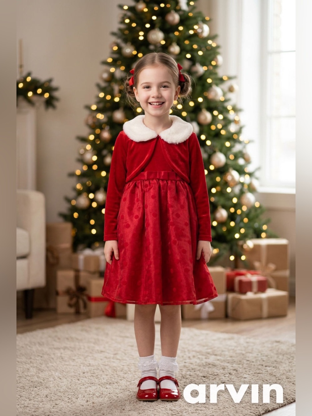 Toddler Girls Youngland Red Dress/Holiday Dress 2 piece size 2T Machine Wash